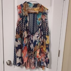 Soft Surroundings Colorful Sleeveless Blouse